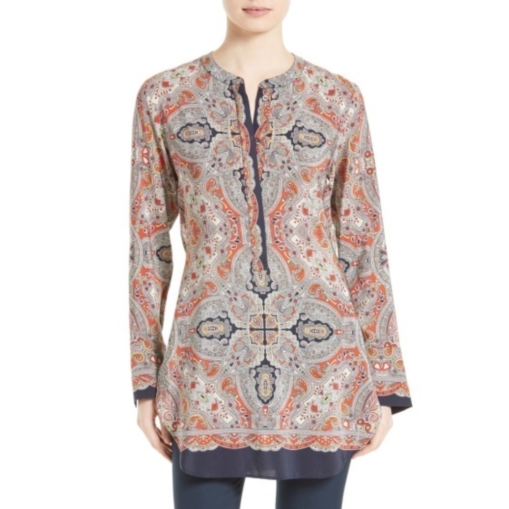 Theory Maraseille Premont Tie-Back Silk Blouse